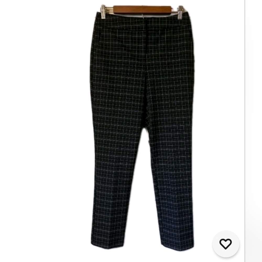 Rachel Zoe Black and White Grid Straight Leg Pants